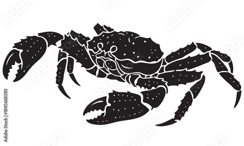 Traditional Vintage Seafood Restaurant Mascot Logo Design Featuring a Detailed Crab