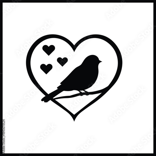 Cute cartoon bullfinch birds on a winter tree branch silhouette vector illustration design