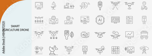 AI animal voice recognition icon set, modern outline vector illustration