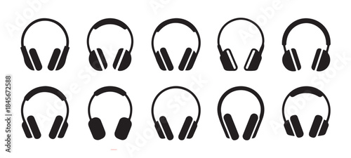 black silhouette of musical notes on stave modern simple sound and melody symbols set