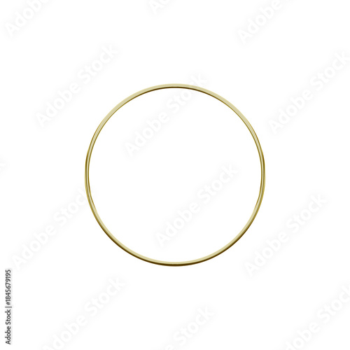 Gold circular ring isolated on transparent background, elegant metallic frame with luxury finish, perfect for premium branding, logos, invitations and overlays.