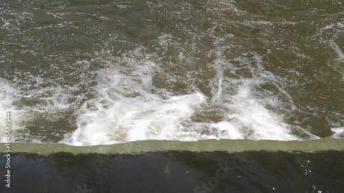 Water Flowing Over Weir