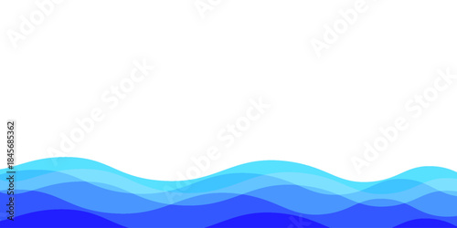 Blue water wave line deep sea pattern background banner vector illustration.