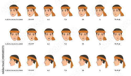 Cartoon Character Mouth Animation Lip Sync Set. Cartoon Lip Sync Set for animation.