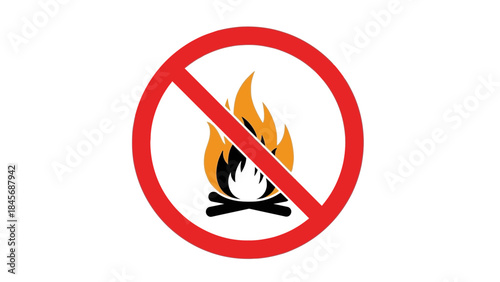No Open Flame Warning Sign – Fire Prohibition Safety Symbol Icon