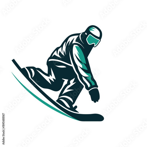 Dynamic Snowboarder Action Vector Graphic