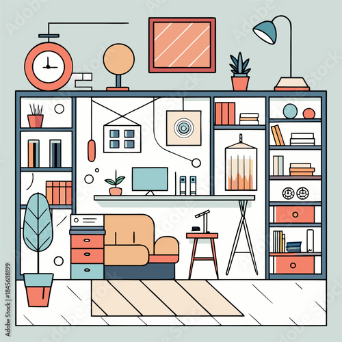 modern living room illustration