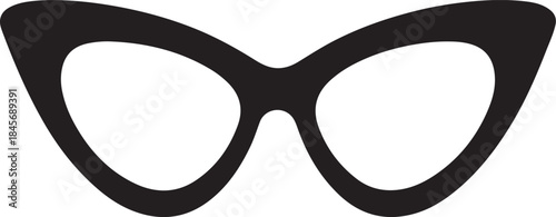 Stylish Retro Eyeglasses: A sleek and minimalist silhouette of retro-style eyeglasses, evoking a sense of classic elegance and timeless appeal.