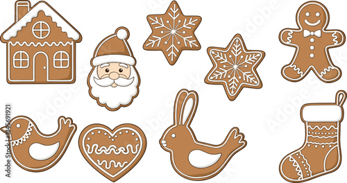 Bold Festive Gingerbread Cookie Silhouette Collection.