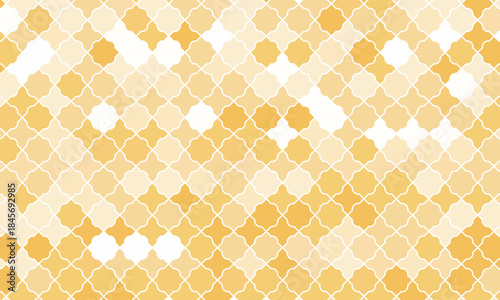 モロッカン模様が敷き詰められた黄色やオレンジのカラーがランダムに並ぶモザイク柄