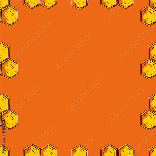 Honey drop splash empty frame isolated set. Vector graphic design illustration