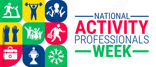 national activity professionals week Geometric shape pattern background, banner, card or poster design template is observed every year during January, to raise awareness about the mission.