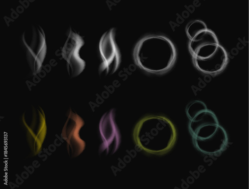 Colorful flame smoke isolated on background concept. Vector flat graphic design illustration	