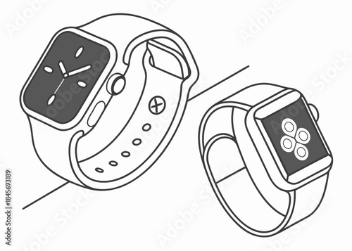 Smart Wearable Technology Illustration  Minimal Ve Vector Illustration