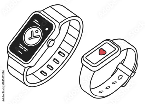 Smart Wearable Technology Illustration  Minimal Ve (2) Vector Illustration
