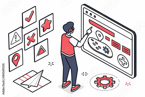 Augmented Reality Interface Elements Illustration  (3) Vector Illustration