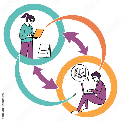 E Learning Platform Abstract Illustration  Clean V Vector Illustration