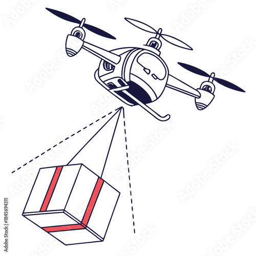 Delivery Drone Concept Illustration  Clean Vector  Vector Illustration