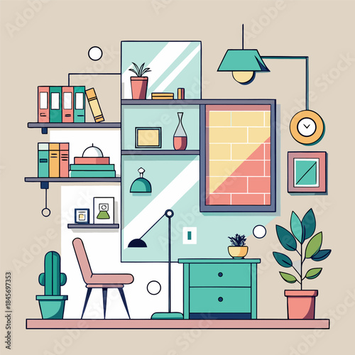 modern living room illustration