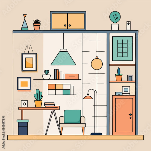 modern living room illustration