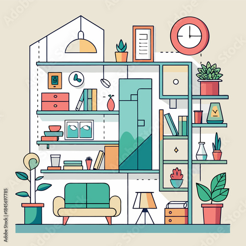 modern living room illustration