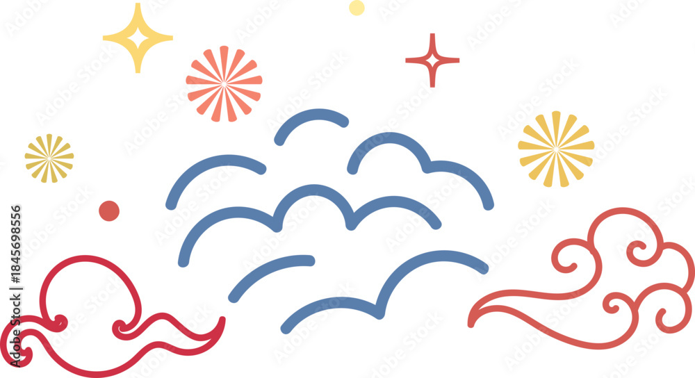 Obraz premium Cloud Spark Pattern Decorative Element