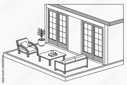Furniture Arrangement Concept Illustration  Minima (1) Vector Illustration