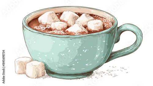 Cozy Vector Illustration of a Hot Chocolate Drink, Perfect for Winter Designs