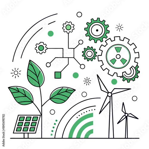 Fotografía Eco Technology Abstract Illustration  Modern Minim (3) Vector Illustration