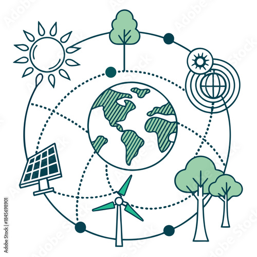 Sustainable Development Concept Illustration  Flat (2) Vector Illustration