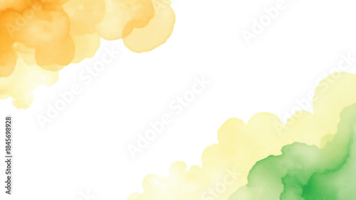 Abstract watercolor background with Indian flag colors and copy space. Indian republic day banner or poster 