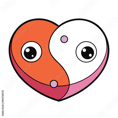 A yin and yang heart symbolizes balance in love, blending light and dark emotions in harmony, expressing unity, peace, and connection through opposing yet complementary forces.
