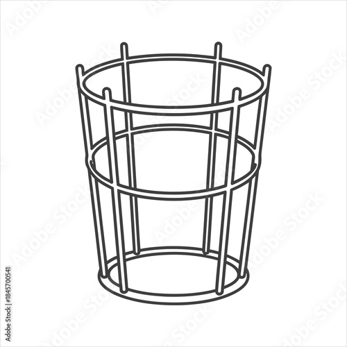 Tomato Cage Plant Support Icon Vector, Garden Trellis Outline, Horticulture and Growing