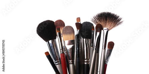 make up brushes isolated on white