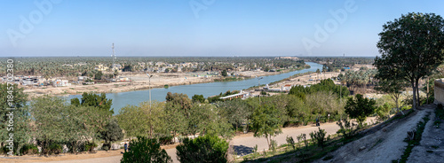 Fotografía View to Euphrates river from former Saddam Hussein palace, Babylon, Iraq