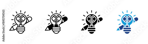 Idea icon set multiple style collection