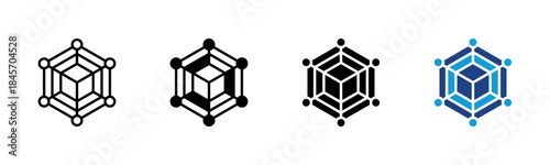 Network icon set multiple style collection