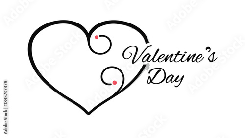 A minimalist vector style one heart outline plus clean design for valentine's day celebration and love themed concepts