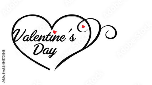 A glowing heart with valentine's day text on a modern background with subtle design elements and romantic feel