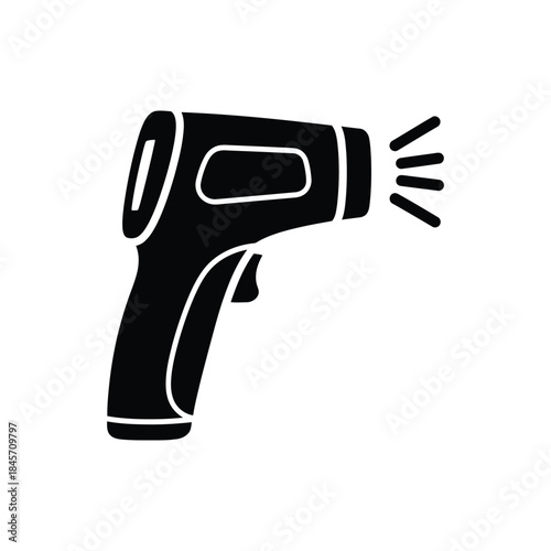 A non contact device used for measuring temperature silhouette icon vector illustration