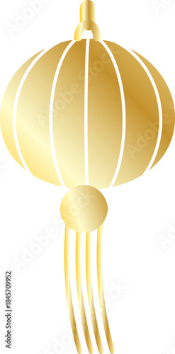 Gold Ribbed Lantern Ornament