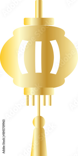 Gold Round Lantern With Tassel