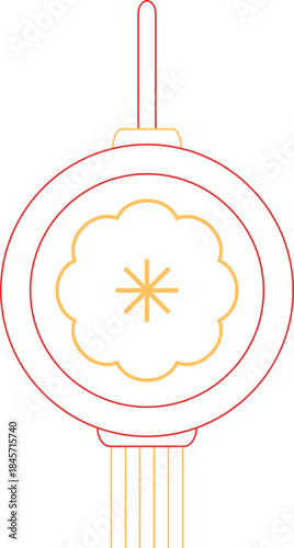 Round Chinese Pattern Lantern Line Symbol