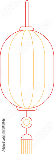 Minimal Chinese Line Lantern Outline Icon