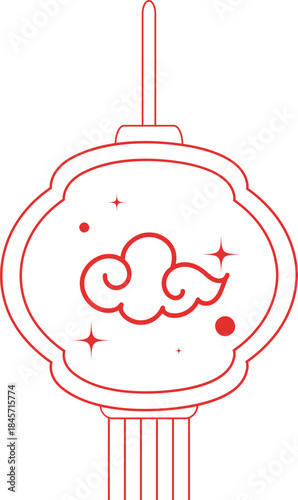 Chinese Lantern With Cloud Line Pattern