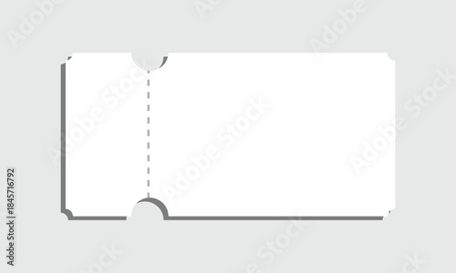Admit one tickets mockups. Empty flat templates. Vector Illustration.

