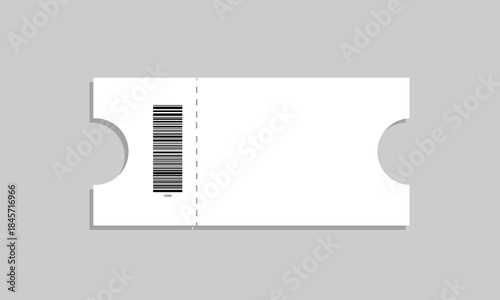 Admit one tickets mockups. Empty flat templates. Vector Illustration.
