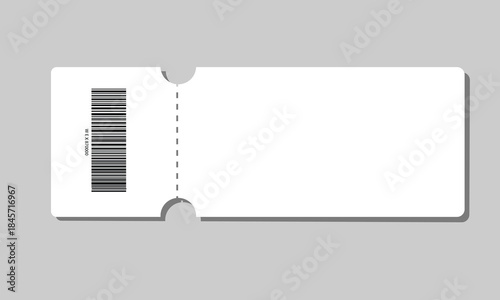Admit one tickets mockups. Empty flat templates. Vector Illustration.

