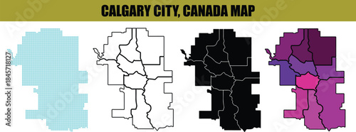 Calgary city of Canada dotted map vector design