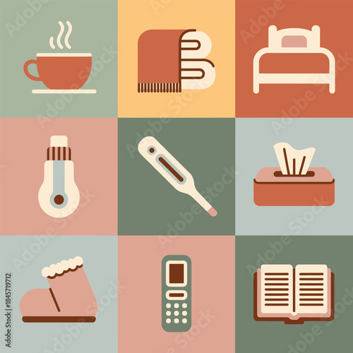 Makeup products icon collection with eyeshadow palette nail polish lipstick compact powder flat vector illustration